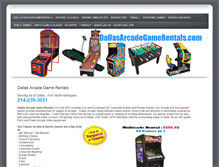 Tablet Screenshot of dallasarcadegamerentals.com